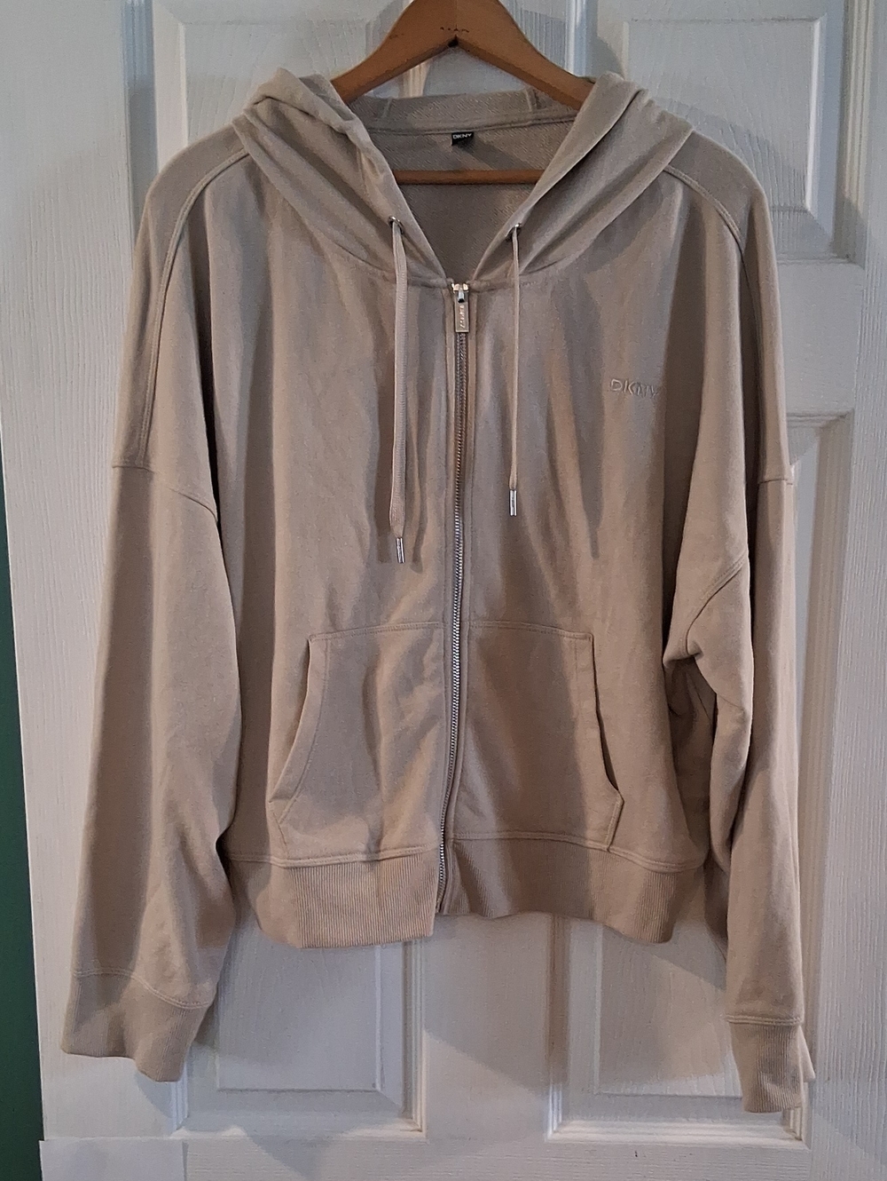 DKNY Beige/Taupe Knit Hoodie